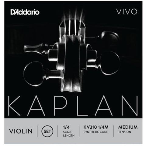 D'Addario Kaplan Vivo Violin String Set, 1/4 Scale, Medium Tension