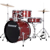 Ludwig Accent FUSE 5pc Acoustic Drum Set Pack Red Sparkle