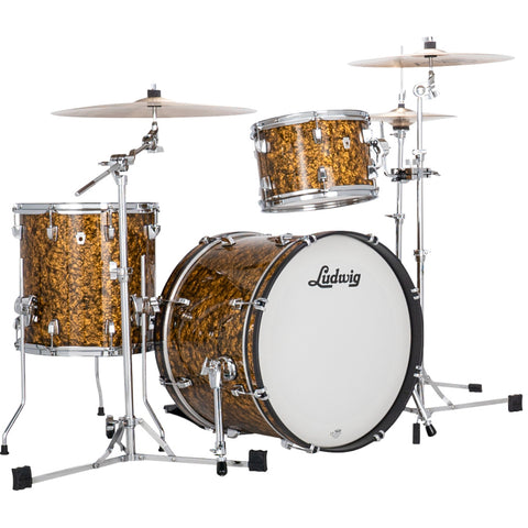 Ludwig NeuSonic Downbeat 3-piece Acoustic Drum Set Shell Pack Butterscotch Pearl