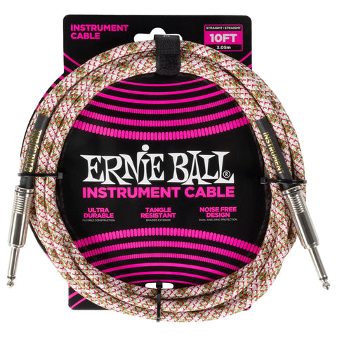 Ernie Ball Braided Instrument Cable Straight/Straight 10ft - Emerald Argyle