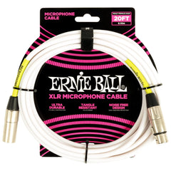 Ernie Ball Classic XLR Microphone Cable Male/Female 20ft - White