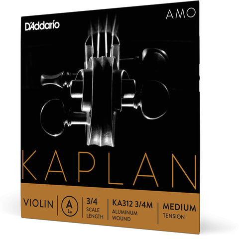 D'Addario Kaplan Amo Violin A String, 3/4 Scale, Medium Tension