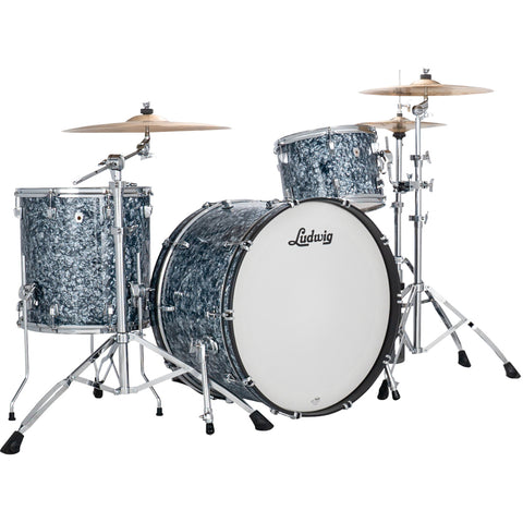 Ludwig NeuSonic Pro Beat 3-piece Acoustic Drum Set Shell Pack Steel Blue Pearl