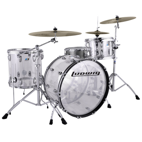 Ludwig Vistalite Fab 3-piece Acoustic Drum Set Shell Pack Clear