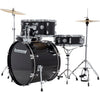 Ludwig Accent Drive 5pc Acoustic Drum Set Pack Black Sparkle