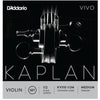 D'Addario Kaplan Vivo Violin String Set, 1/2 Scale, Medium Tension