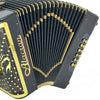 Alacran Accordion 34 Button 12 Bass 3 Switches EAD Super Compact, Black Satin