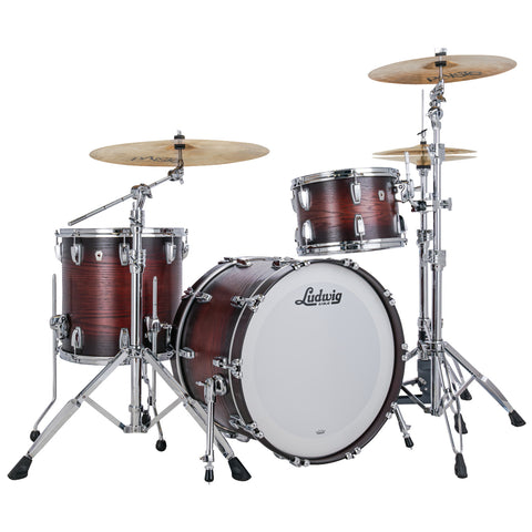 Ludwig Classic Oak Fab 3-piece Acoustic Drum Set Shell Pack Brown Burst