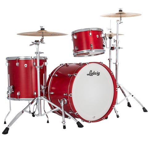 Ludwig NeuSonic FAB 3-piece Acoustic Drum Set Shell Pack Satin Diablo Red