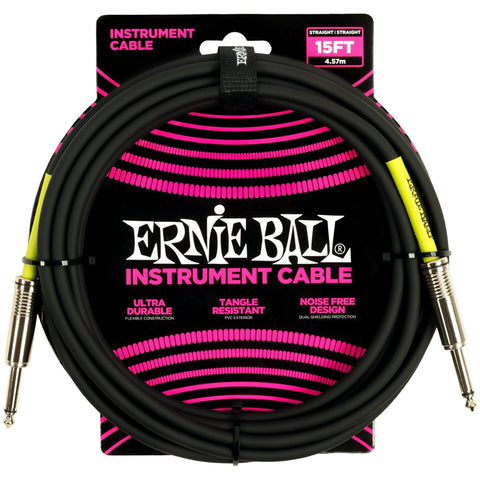 Ernie Ball Classic Instrument Cable Straight/Straight 15ft - Black