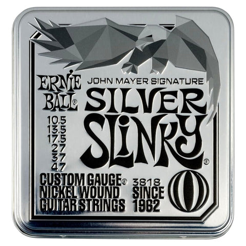 John Mayer Silver Slinky Nickel Wound Electric Guitar Strings 3 Pack Tin 10.5-47