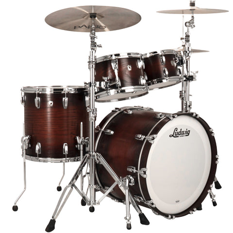 Ludwig Classic Oak Studio 4-piece Acoustic Drum Set Shell Pack Brown Burst