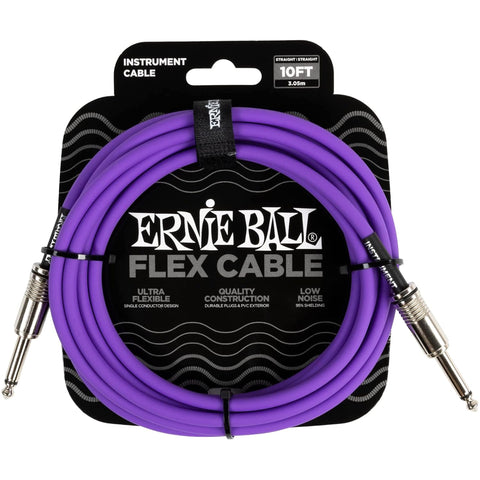 Ernie Ball Flex Instrument Cable Straight/Straight 10ft - Purple