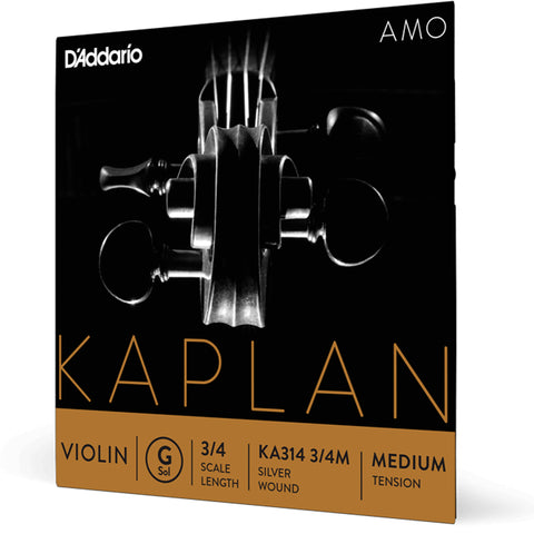 D'Addario Kaplan Amo Violin G String, 3/4 Scale, Medium Tension