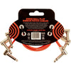 Ernie Ball Flat Ribbon Patch Cable 12in - Red - 3 Pack