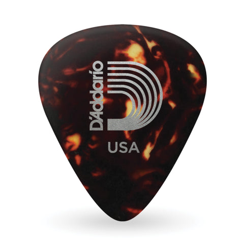 D'Addario Shell-Color Celluloid Guitar Picks, 100 pack, Medium