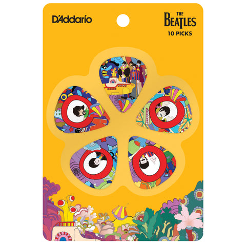 D'Addario Yellow Submarine 50th Anniversary Medium Gauge Guitar Picks, 10-pack