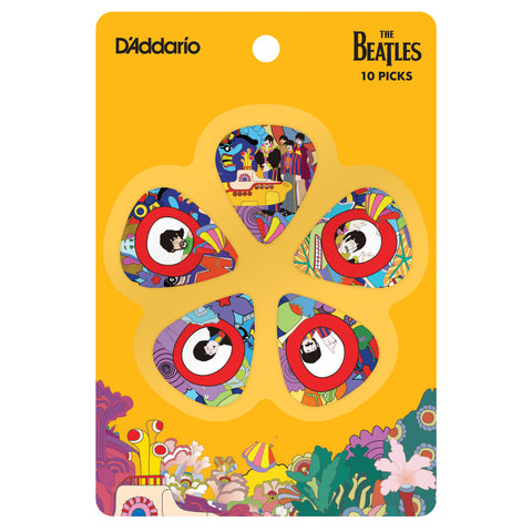 D'Addario Yellow Submarine 50th Anniversary Heavy Gauge Guitar Picks, 10-pack