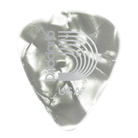 Planet Waves White Pearl Celluloid Guitar Picks, 100 pack, Medium