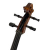 D’Luca Flamed Ebony Inlaid Professional Cello Outfit With Padded Gig Bag, 1/2 Size