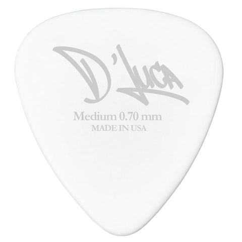 D'Luca Celluloid Standard Guitar Picks White 0.70mm Medium 10 Pack