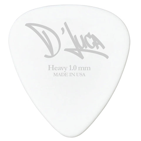 D'Luca Celluloid Standard Guitar Picks White 1.0mm Heavy 10 Pack