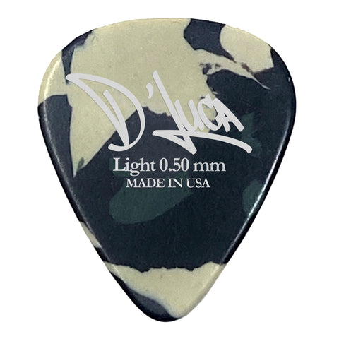 D'Luca Celluloid Standard Guitar Picks Camouflage 0.50 mm Light 10 Pack