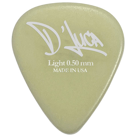 D'Luca Celluloid Standard Guitar Picks Cellu-Glo 0.50 mm Light 10 Pack