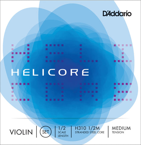 D'Addario Helicore Violin String Set, 1/2 Scale, Medium Tension