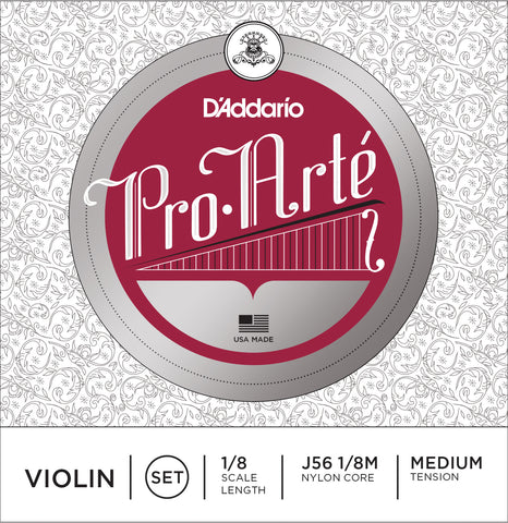 D'Addario Pro-Arte Violin String Set, 1/8 Scale, Medium Tension