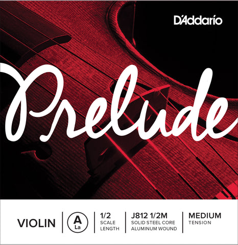 D'Addario Prelude Violin Single A String, 1/2 Scale, Medium Tension