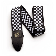 Ernie Ball Black and White Checkered Jacquard Guitar Strap