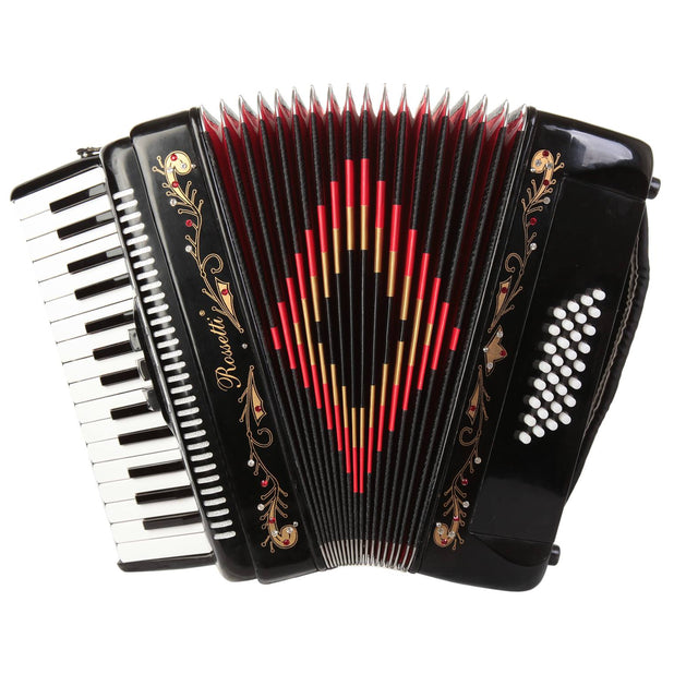 Rossetti Piano Accordion 32 Bass 30 Piano Keys 3 Switches Black